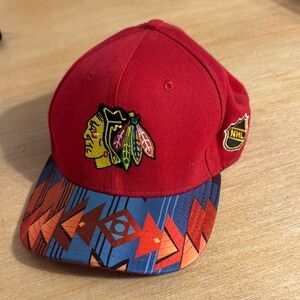 Red NHL Kids Cap with Patterned Brim